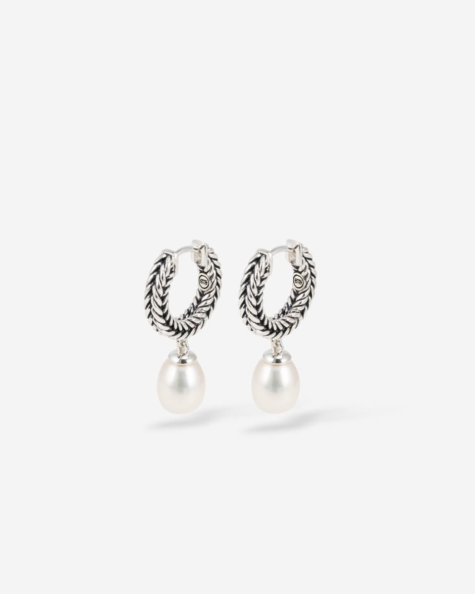 Barbara Hoops Parel Zilver - View 1