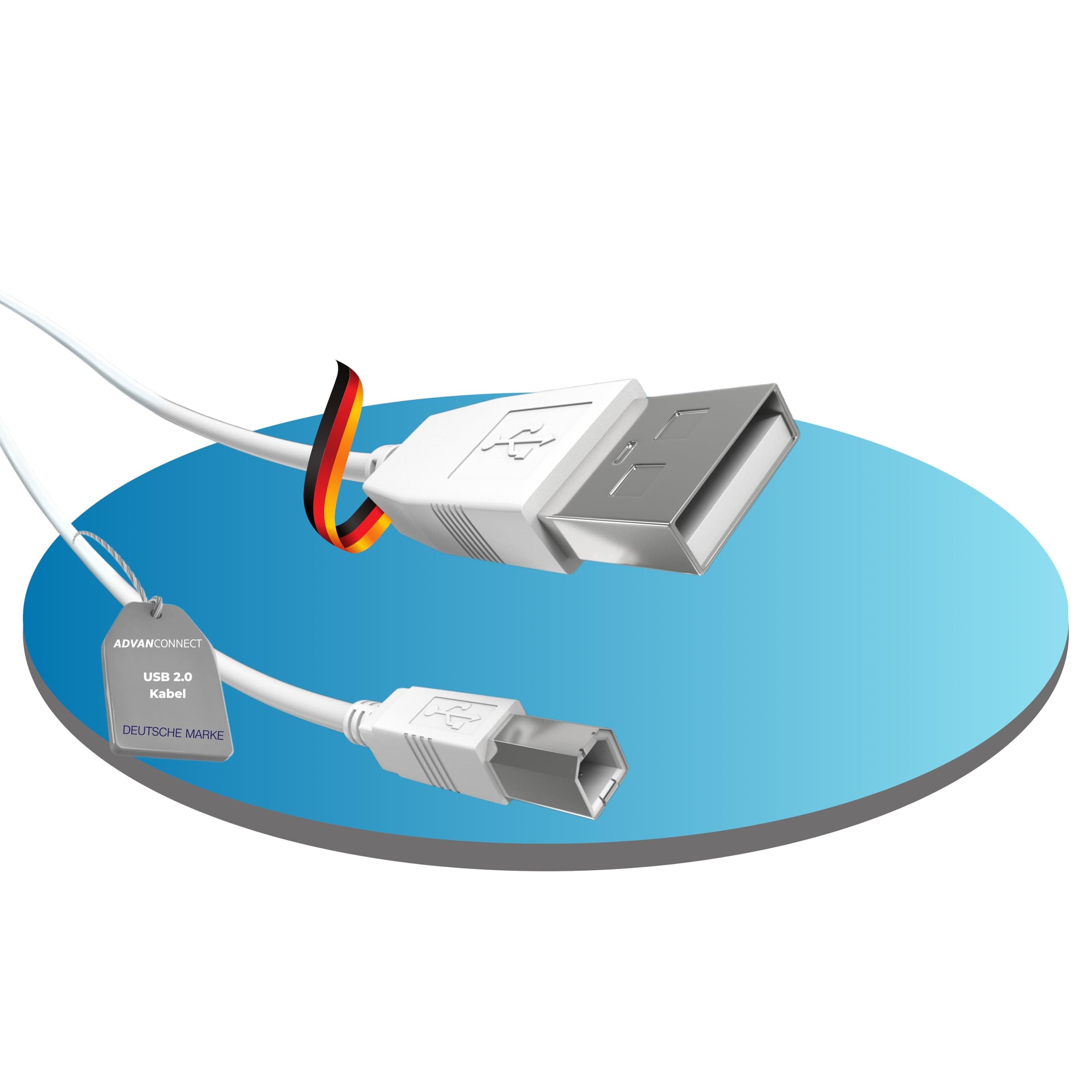 ADVANconnect ADVC-088-0446 USB 2.0 A naar B printerkabel 2m wit hoge snelheid - View 1