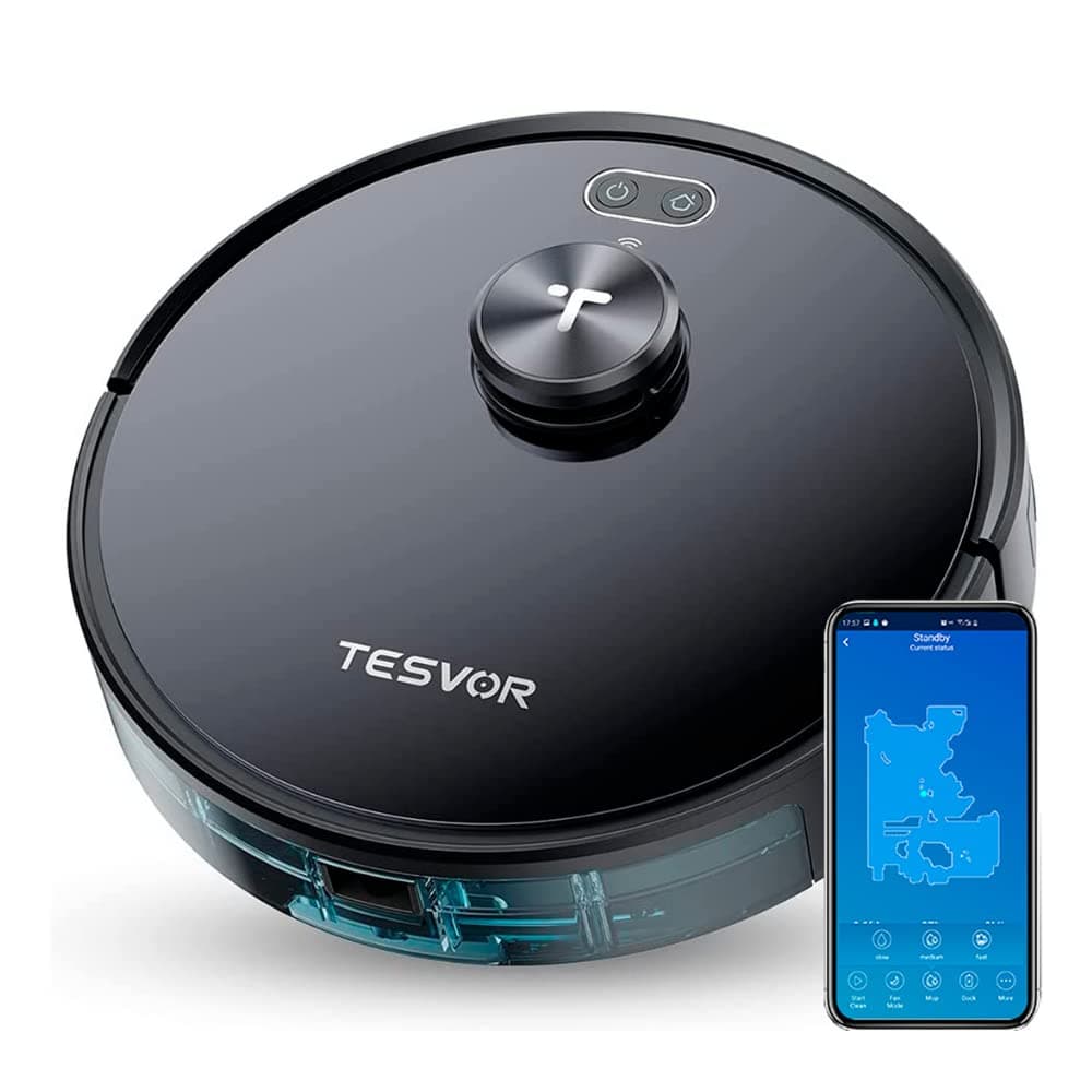 Tesvor S4 Robotstofzuiger laser LiDAR, 2200 Pa, virtuele kaarten, 120 min, ruimtegrijs - View 1