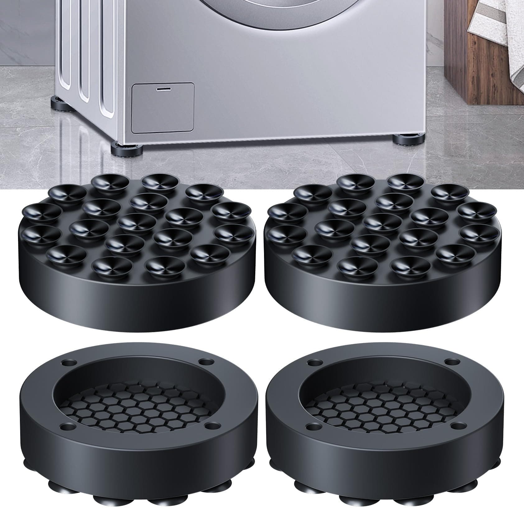 Charfia Wasmachine Schokdemper 4 Stuks Antislip Siliconen Trillingsdemper Geluid - View 1