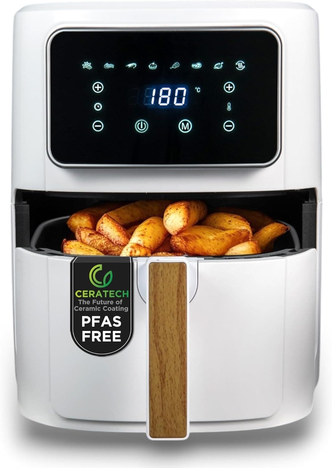 Bergner Airfryer 6,9L 1800W, 8 programma's, Keramische Coating, Wit - View 1