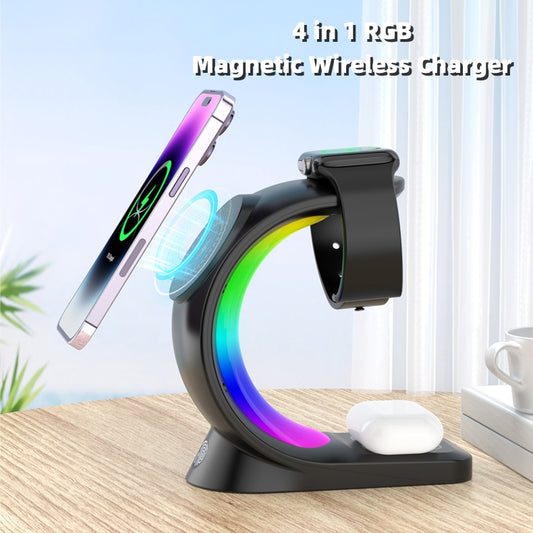 AuraCharge™ – 4-in-1 Magnetic Charging Station