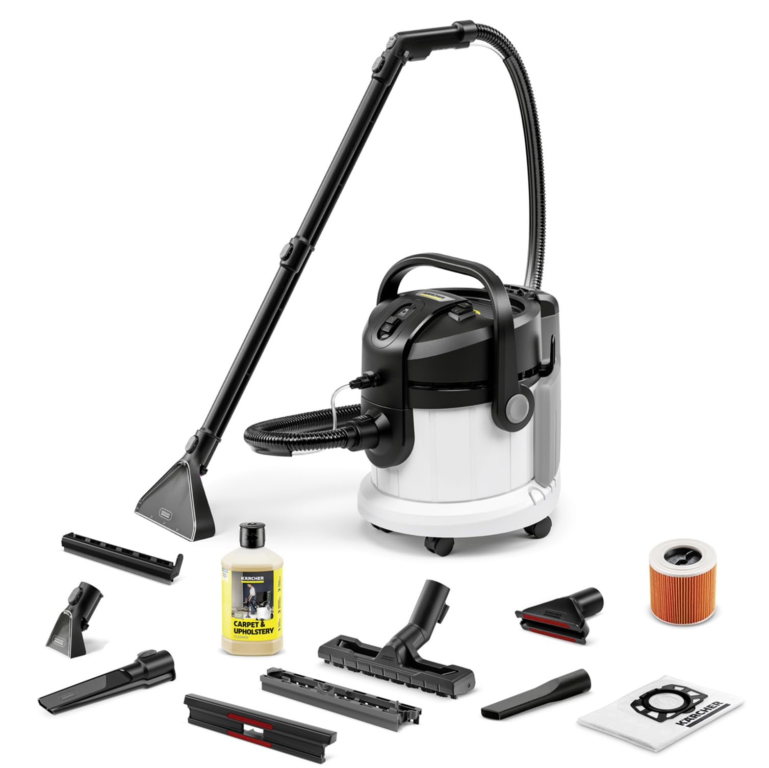 Kärcher SE 4 Plus Tapijtreiniger 1000W 4L, Wit, Dieptereiniging van tapijten en bekleding Open